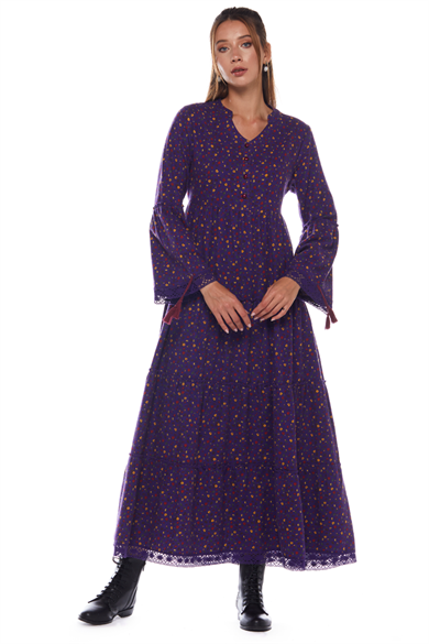 Purple Crispy Long Dress