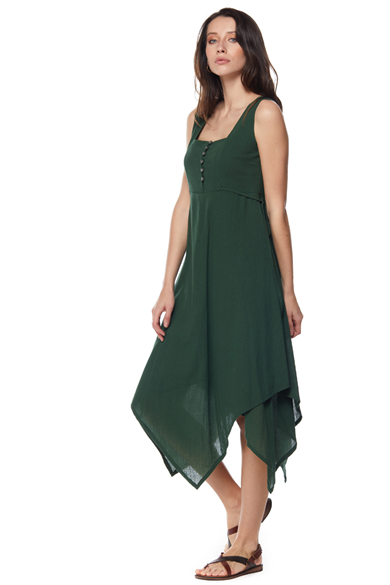 Green Asymmetric Dress